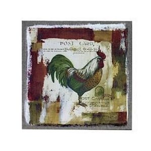 Country Farmhouse Canvas Print Rooster Post Card Wall Art
