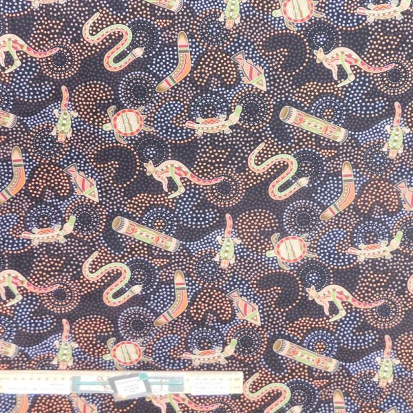 Quilting Patchwork Sewing Fabric Gooloo Aboriginal 50x55cm FQ