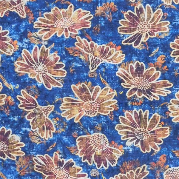 Quilting Patchwork Sewing Fabric Heirloom Blue Floral 50x55cm FQ