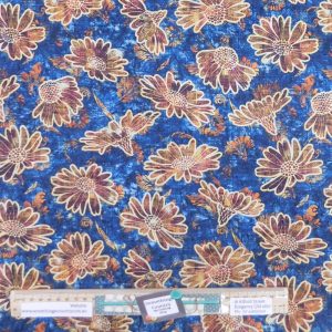 Quilting Patchwork Sewing Fabric Heirloom Blue Floral 50x55cm FQ