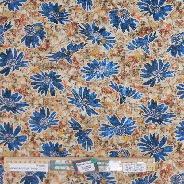 Quilting Patchwork Sewing Fabric Heirloom Fawn Floral 50x55cm FQ