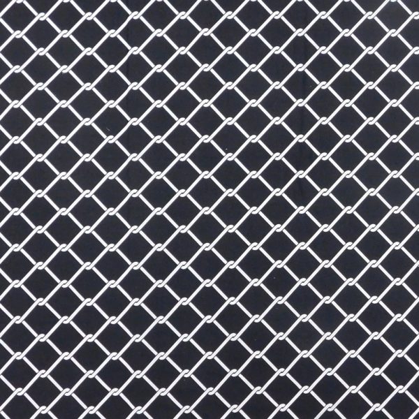 Quilting Patchwork Sewing Fabric Black Chain Wire 50x55cm FQ