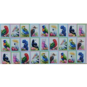 Patchwork Quilting Sewing Fabric Aussie Birds CEC Panel 51x110cm