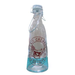 French Country Farmhouse Kitchen Glass Milk/Water Bottle with Stopper