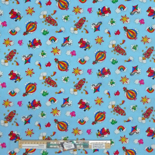 Quilting Patchwork Sewing Fabric Alpha Babies Blue 50x55cm FQ