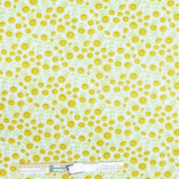 Quilting Patchwork Sewing Fabric Sunflowers Blue 50x55cm FQ