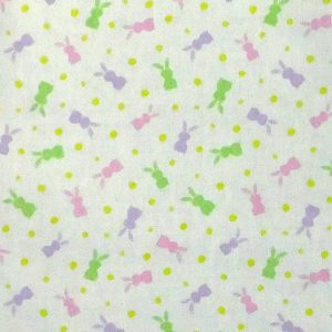 Quilting Patchwork Sewing Fabric Hoppy Easter White 50x55cm FQ