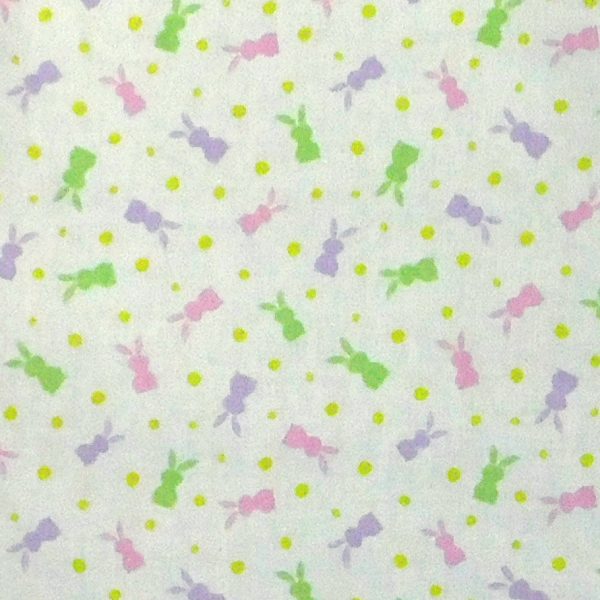 Quilting Patchwork Sewing Fabric Hoppy Easter White 50x55cm FQ