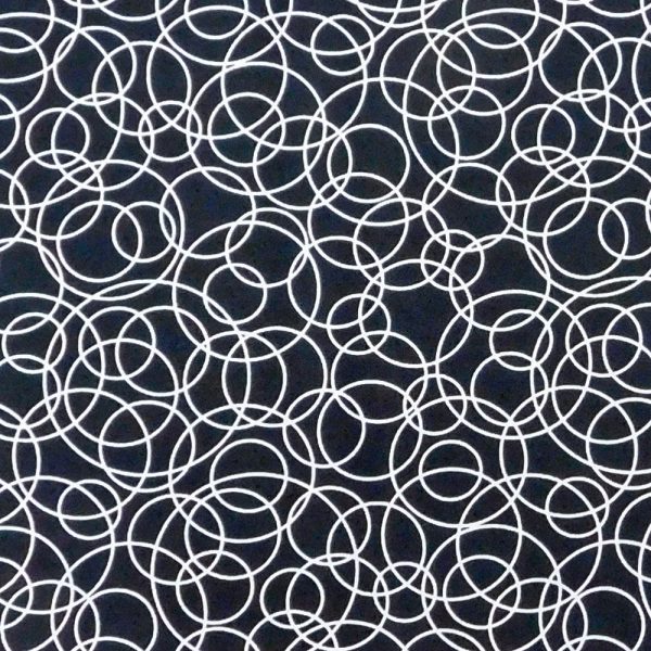 Quilting Patchwork Sewing Fabric Black Circles 50x55cm FQ