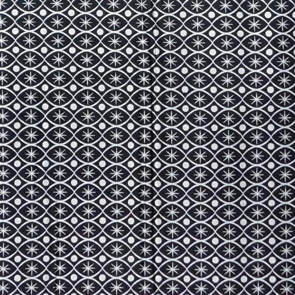 Quilting Patchwork Sewing Fabric Black and Silver 50x55cm FQ