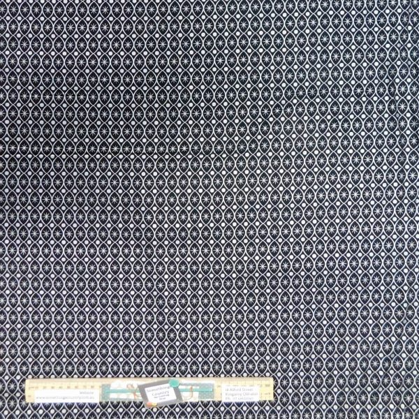 Quilting Patchwork Sewing Fabric Black and Silver 50x55cm FQ