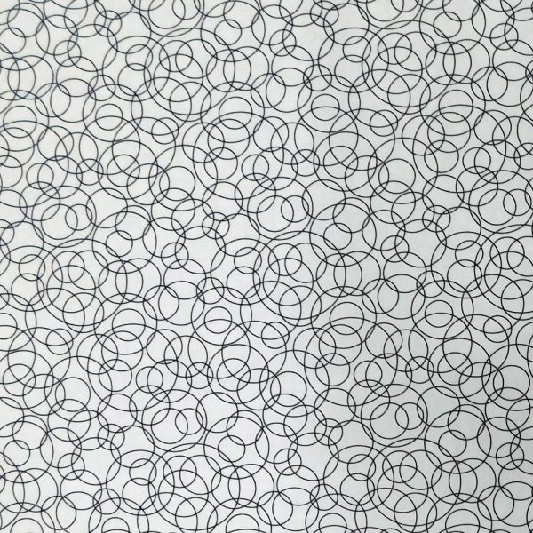 Quilting Patchwork Sewing Fabric White Circles 50x55cm FQ