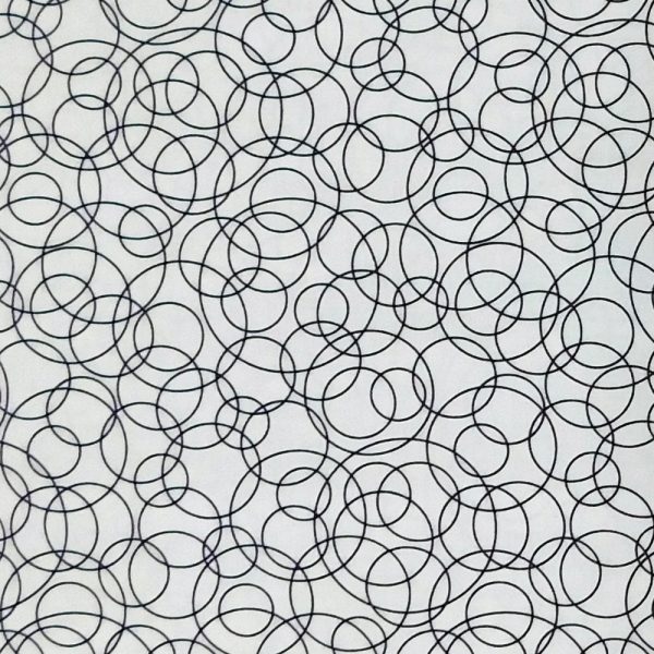 Quilting Patchwork Sewing Fabric White Circles 50x55cm FQ