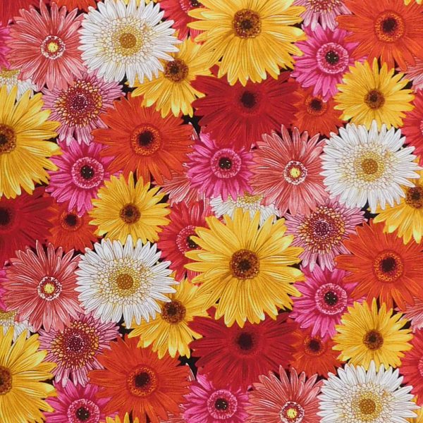 Quilting Patchwork Sewing Fabric Flower Market Gerbera 50x55cm FQ