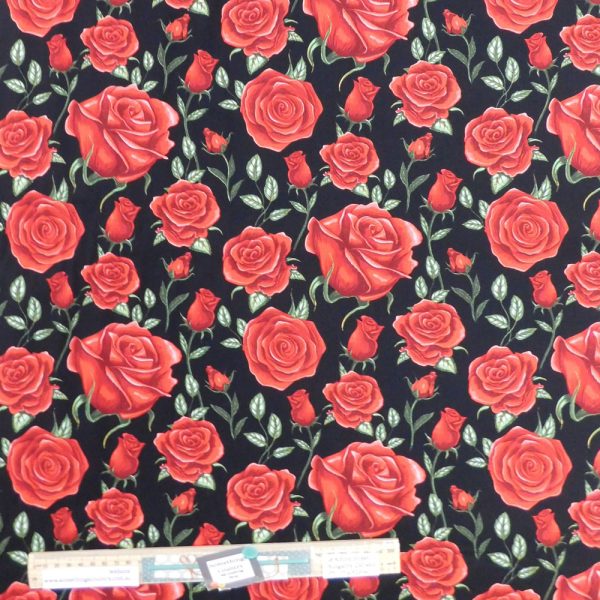 Quilting Patchwork Sewing Fabric Flower Market Roses 50x55cm FQ