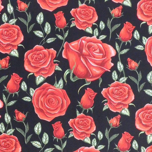 Quilting Patchwork Sewing Fabric Flower Market Roses 50x55cm FQ
