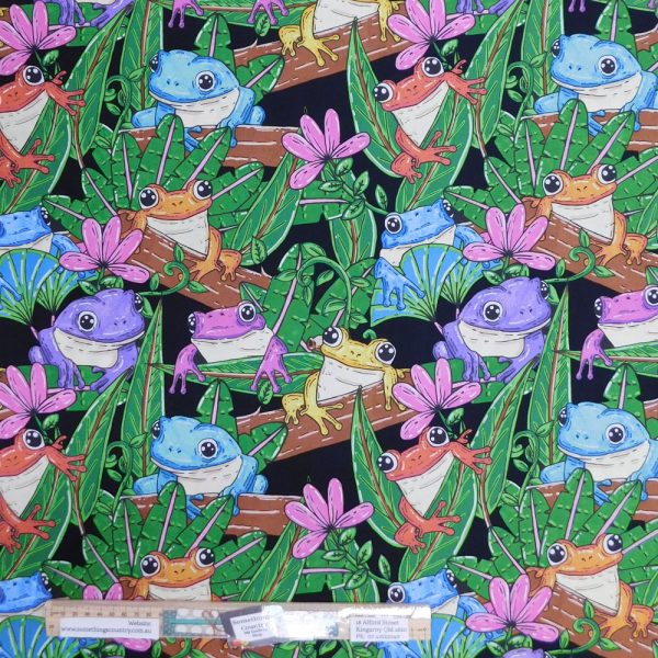 Quilting Patchwork Sewing Fabric Tropical Frogs 50x55cm FQ