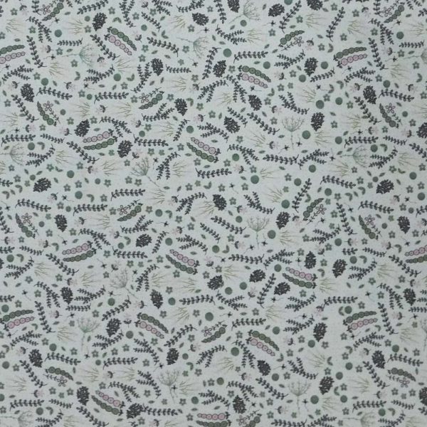 Quilting Patchwork Fabric Botanical Snowdrop 50x55cm FQ