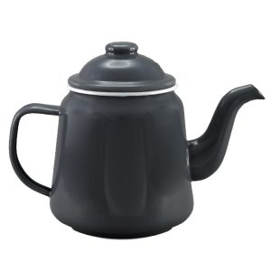 Country Vintage Style Enamel Dark Grey Teapot 1.5 Litre