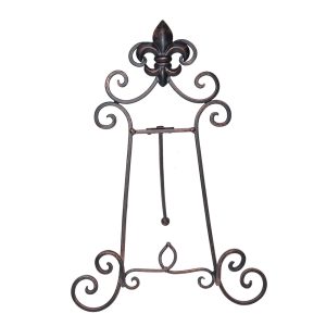 French Country Wrought Iron Dark Easel Stand Small