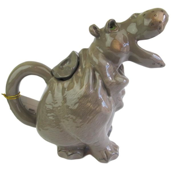 Collectable Novelty Kitchen Blue Sky Hippo China Tea Pot