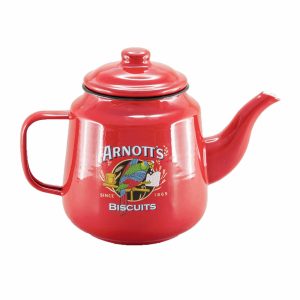 Country Vintage Style Enamel Red Arnotts Teapot 1.4 Litre