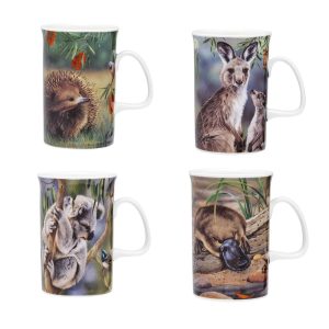 Ashdene Fauna Australia Set 4 Assorted Coffee China Mugs