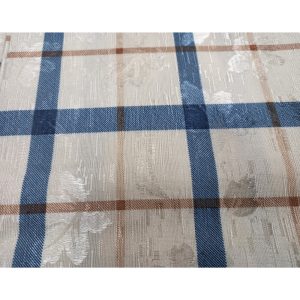 Country Table Cloth Maple Leaf Blue Brown Check Rectangle 135x180cm Tablecloth