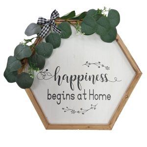 French Country Wall Art Happiness Begins At Home Large Wooden Sign