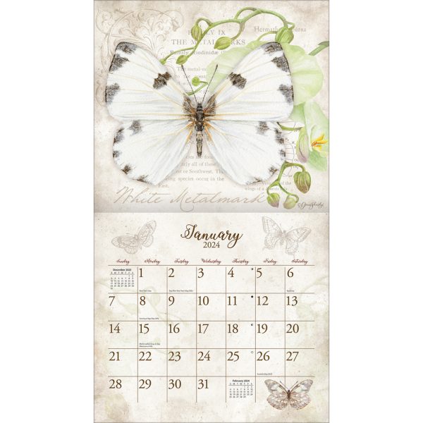 Lang 2024 Calendar Butterflies Calender Fits Wall Frame