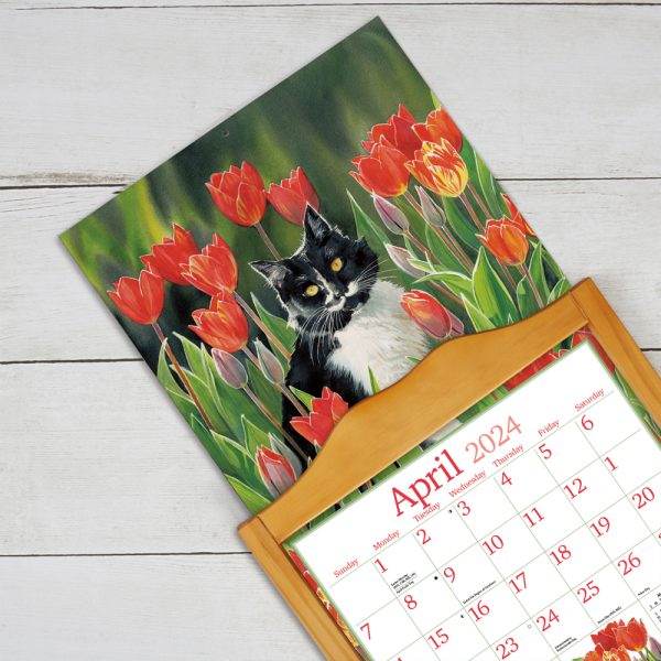 Lang 2024 Calendar Cats in the Country Calender Fits Wall Frame