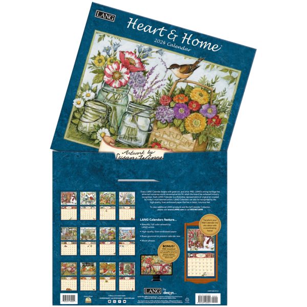 Lang 2024 Calendar Heart and Home Calender Fits Wall Frame