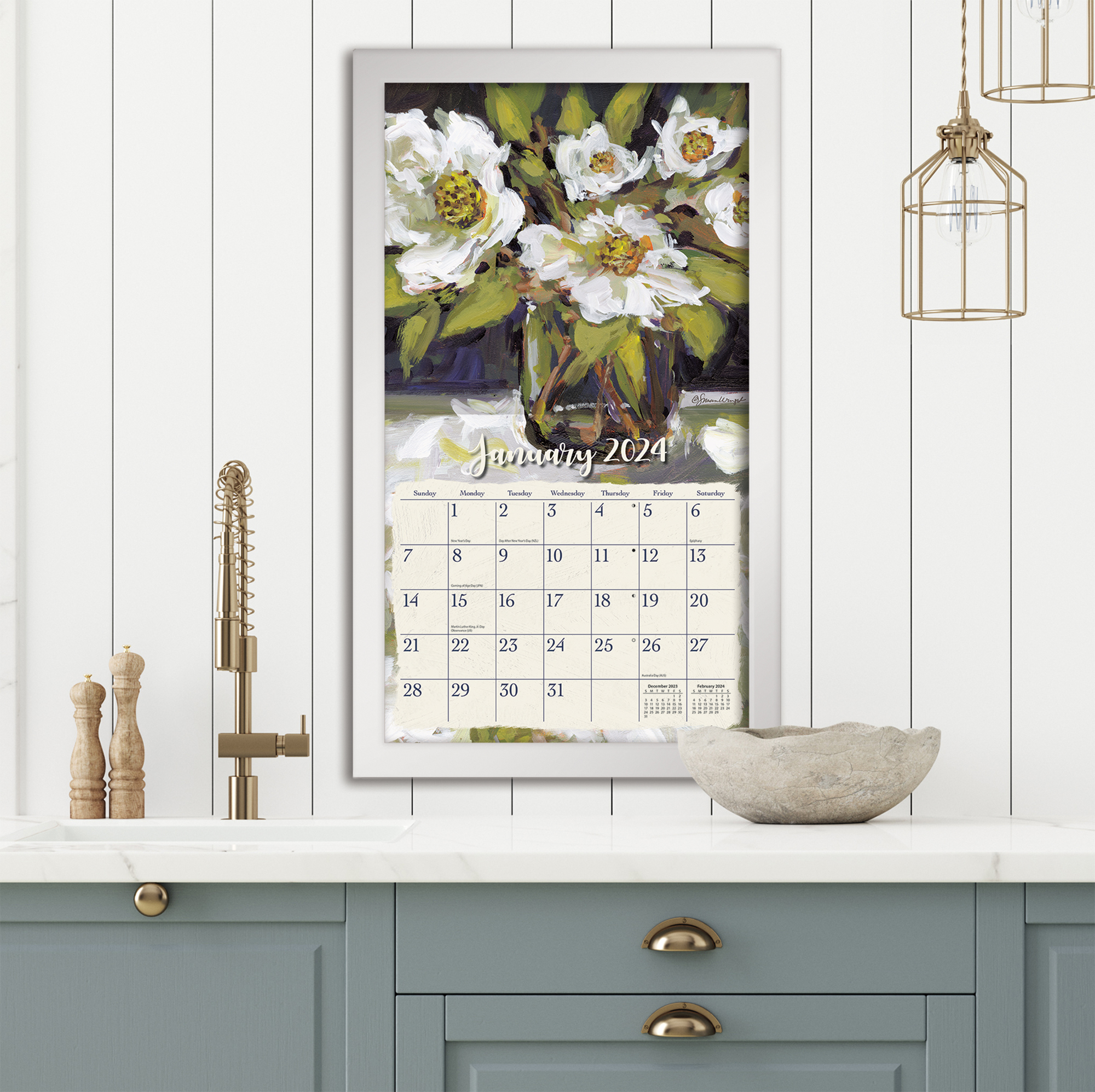 Lang 2024 Calendar Gallery Florals Calender Fits Wall Frame