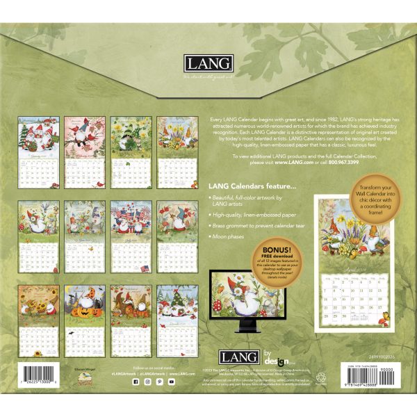 Lang 2024 Calendar Gnome Sweet Gnome Calender Fits Wall Frame
