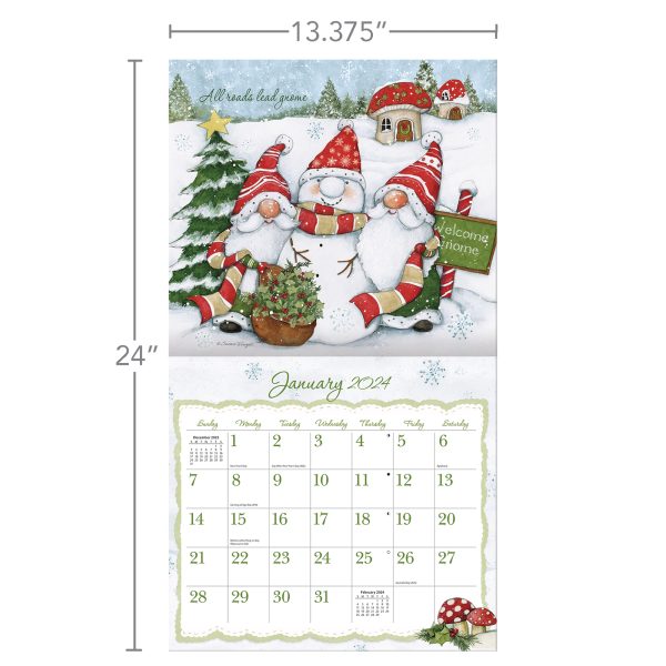 Lang 2024 Calendar Gnome Sweet Gnome Calender Fits Wall Frame