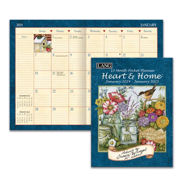 Lang 2024 13 Month Pocket Planner Heart and Home Diary