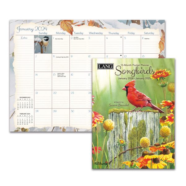 Lang 2024 13 Month Pocket Planner Songbirds Diary
