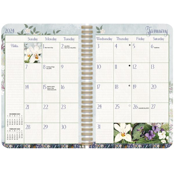Lang 2024 Spiral Engagement Planner Garden Botanicals Diary