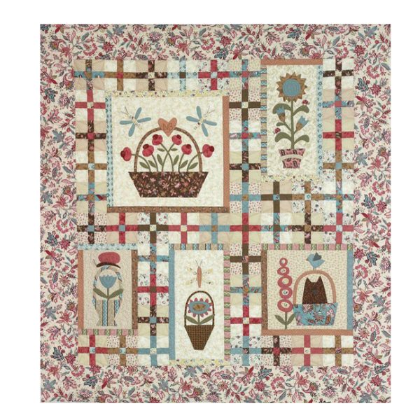 The Birdhouse Designs Sewing Baskets and Critters Quilt Pattern
