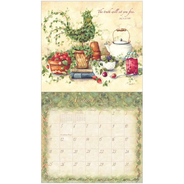 Legacy 2024 Calendar Graceful Garden Calender Fits Wall Frame Scripture
