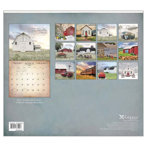 Legacy 2024 Calendar Land of Blessings Fits Wall Frame Scripture