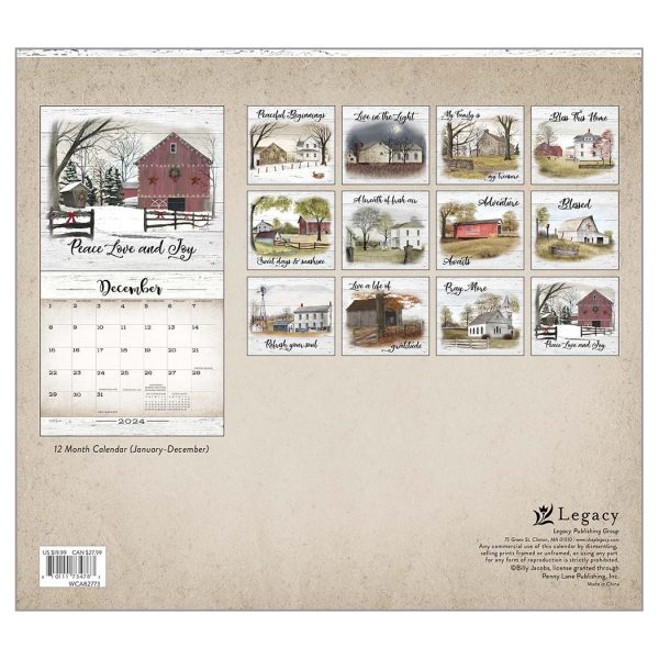 Legacy 2024 Calendar Farmhouse Calender Fits Wall Frame
