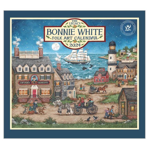 Legacy 2024 Calendar Bonnie White Folk Art Fits Wall Frame