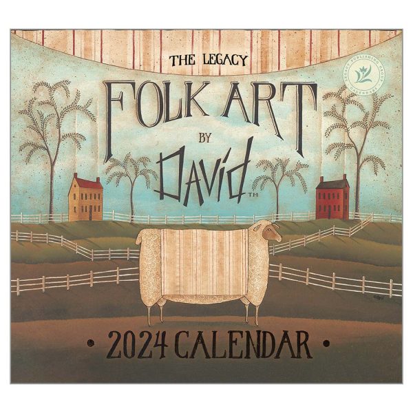 Legacy 2024 Calendar Folk Art by David Calender Fits Wall Frame