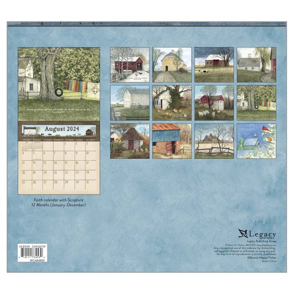 Legacy 2024 Calendar Country Blessings Fits Wall Frame