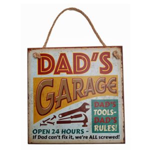 Retro Country Wall Art Dad's Garage Tools Wooden Hanging Sign