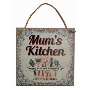 Retro Country Wall Art Mum's Kitchen Wooden Hanging Sign