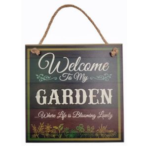 Retro Country Wall Welcome to My Garden Wooden Hanging Sign