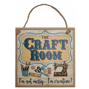 Retro Country Wall The Craft Room Wooden Hanging Sign
