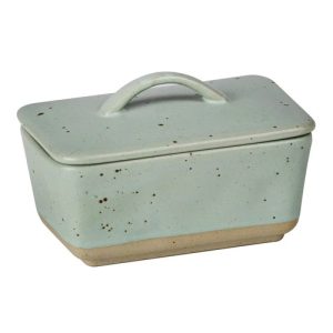 Ladelle Kitchen Butter Dish with Cover Sage Stoneware